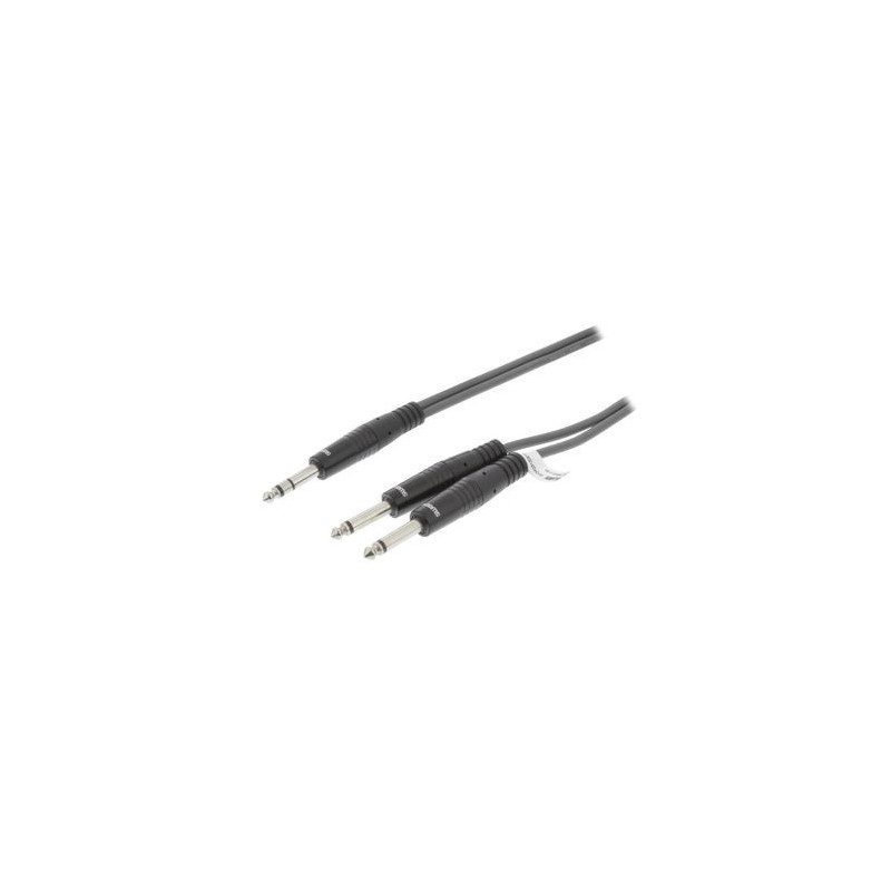 Cavo Audio 6.35mm Maschio Stereo - 2x 6.35mm Mono Maschio 5m 