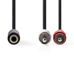Cavo Audio Stereo 2x RCA maschio - Femmina da 3,5 mm 0.2 m Nero