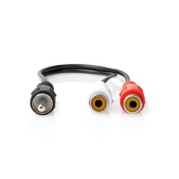 Cavo subwoofer RCA maschio - 2x RCA femmina 20cm Nero