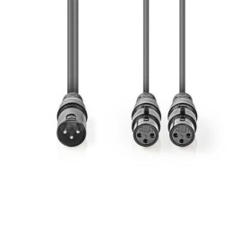 Cavo Audio XLR Bilanciato | Maschio a 3 Pin XLR - 2x Femmina a 3 Pin XLR | 1.5 m | Grigio