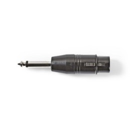 Adattatore XLR Mono - Femmina a 3 Pin XLR - Maschio da 6,35 mm - Nero