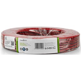 Cavo per Altoparlante 2x 0,75 mm2 100 m Avvolgibile Nero/Rosso