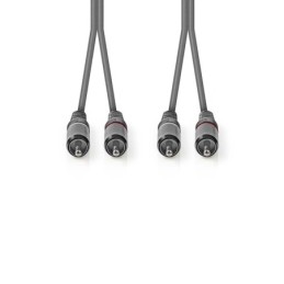 Cavo Audio Stereo 2x Maschio RCA - 2x Maschio RCA 3.0 m Grigio