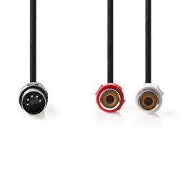 Cavo audio DIN Maschio DIN a 5 pin - 2x RCA femmina 0.2 m Nero