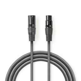 Cavo Audio XLR Bilanciato | Maschio a 3 Pin XLR - Femmina a 3 Pin XLR | 0,5 m | Grigio