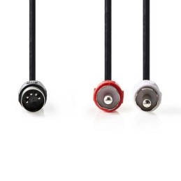 Cavo audio DIN maschio a 5 pin - 2x RCA maschio 1m Nero