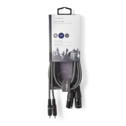 Cavo Audio XLR 2x Maschio a 3 Pin XLR - 2x Maschio RCA 1.5 m Grigio
