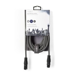 Cavo DMX Digitale 110 Ohm Maschio a 3 Pin XLR - Femmina a 3 Pin XLR 5m Grigio