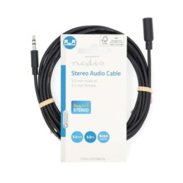 Cavo Audio Stereo Maschio da 3,5mm-Femmina da 3,5 mm 3m Nero