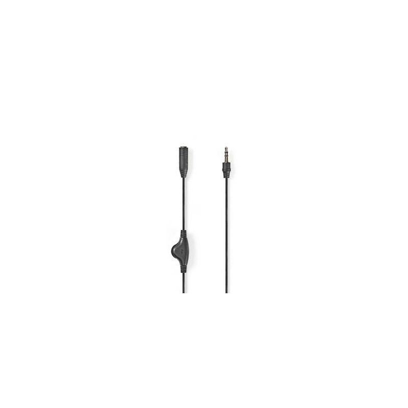 Cavo audio stereo con controllo del volume Maschio da 3,5mm-Femmina da 3,5mm 1m Nero