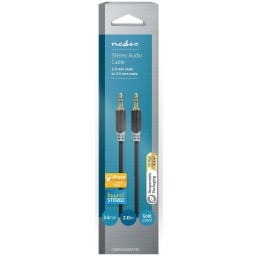 Cavo Audio Stereo Maschio da 3,5mm-Maschio da 3,5mm 2m Antracite