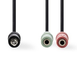 Cavo Audio Cuffia Maschio da 3,5mm-2x 3,5mm Femmina 0.2m