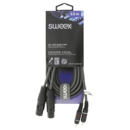 Cavo Stereo 2x XLR 3-Pin Femmina - 2x RCA Maschio 3m