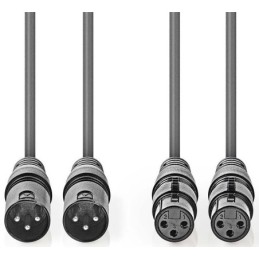 Cavo Stereo bilanciato 2XLR 3-Pin Maschio-2XLR 3-Pin Femmina 1.5m Sweex