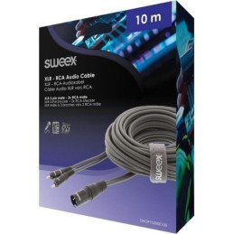 Cavo audio stereo XLR 3 pin maschio - 2x RCA maschio 10m Sweex