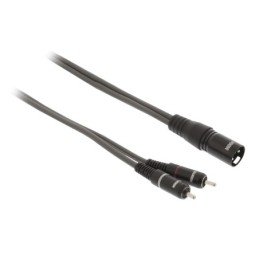 Cavo Stereo XLR 3p (M) - 2x RCA Maschio 3m Grigio Scuro