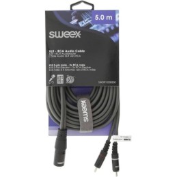 Cavo Stereo XLR 3p (M) - 2x RCA Maschio 5m Grigio Scuro