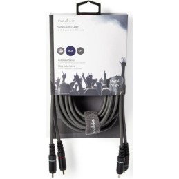Cavo audio stereo 2x maschio RCA placcato nickel 5m Nedis