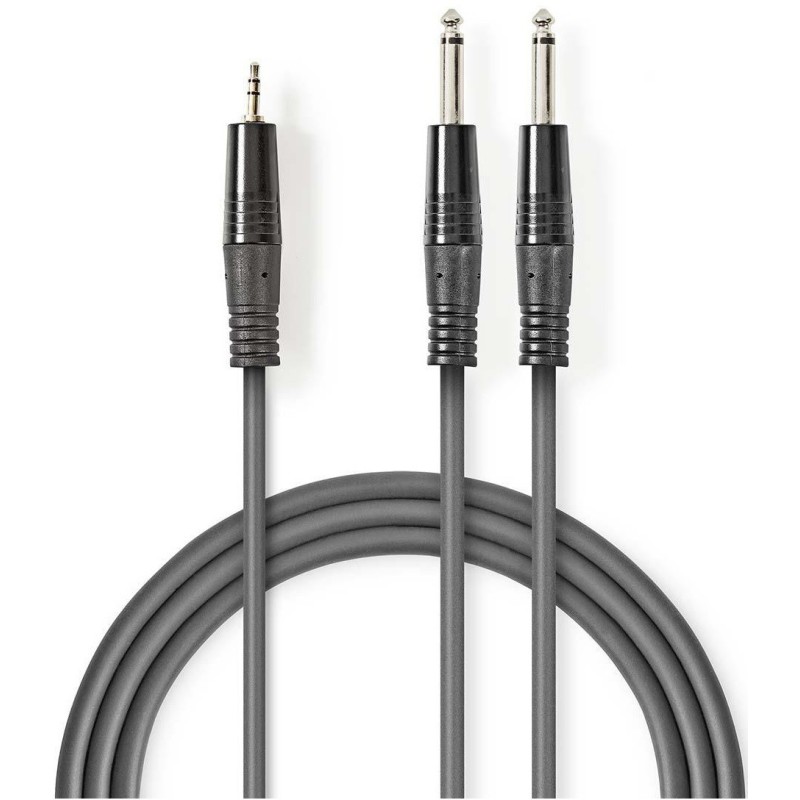 Cavo audio stereo 2x 6,35mm-3.5mm maschio 1.5m