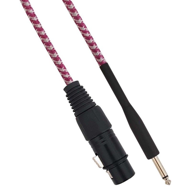Cavo XLR Cannon femmina a Jack 6.35 maschio 1.5 metri Mono - Bianco/Fucsia