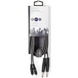 Cavo audio stereo 2x 6,35 mm maschio - 2x maschio RCA Placcato nickel 3m