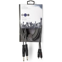 Cavo audio stereo 2x 6,35 mm maschio - 2x maschio RCA 5m