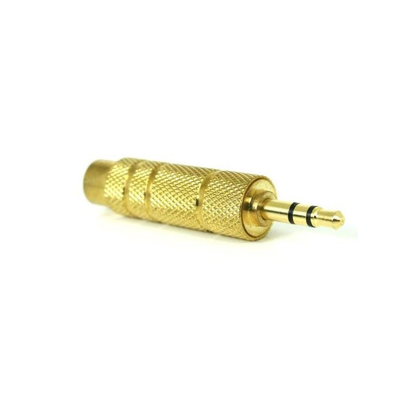 Adattatore Jack spina 3.5mm stereo presa 6.3mm stereo - dorato