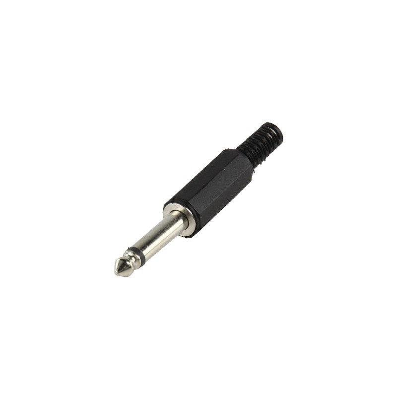Monoconnettore 6.35 mm Maschio PVC Nero