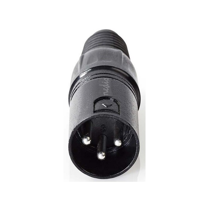 Connettore XLR 3-Pin Maschio nichelato Diametro ingresso cavo 5mm Nero