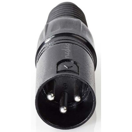 Connettore XLR 3-Pin Maschio nichelato Diametro ingresso cavo 5mm Nero