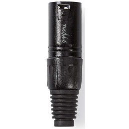 Connettore XLR 3-Pin Maschio nichelato Diametro ingresso cavo 5mm Nero