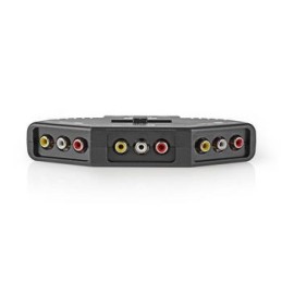 Switch AV a 3 Porte 3x Ingresso RCA (RWY) - 1x Uscita RCA (RWY) Nero