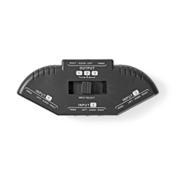 Switch AV a 3 Porte 3x Ingresso RCA (RWY) - 1x Uscita RCA (RWY) Nero