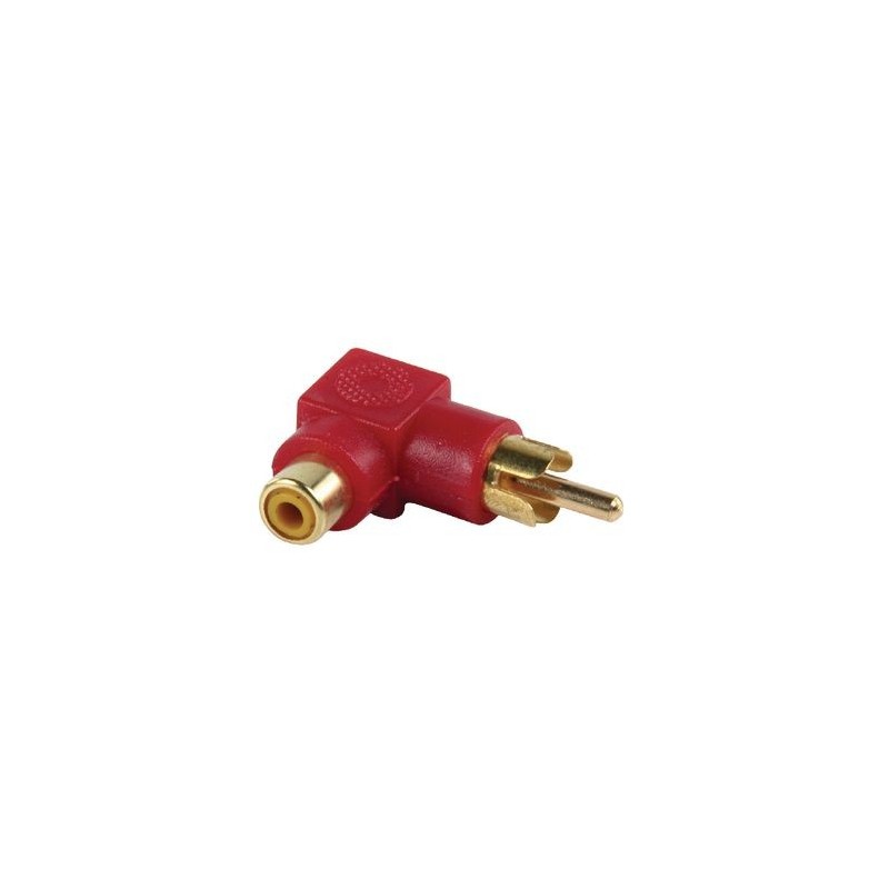 Adattatore Audio Stereo Angolari 90° RCA Maschio - RCA Femmina Rosso