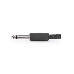 Connettore Jack Mono Maschio da 6,35 mm confezione da 25 pezzi Nero