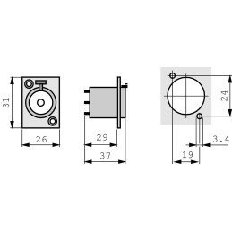 Connettore Stereo 6.35mm Femmina Metallo Argento Neutrik