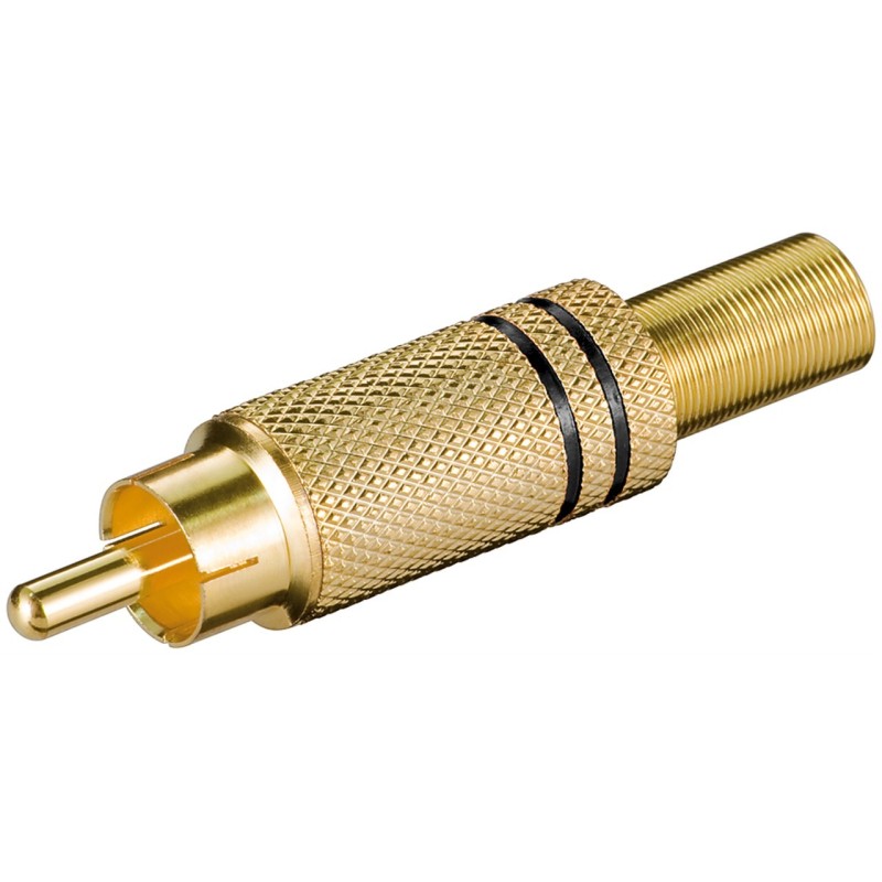Connettore RCA nero placcato oro