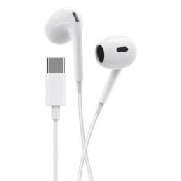 Auricolari Type-C con microfono e controllo volume bianchi JD046