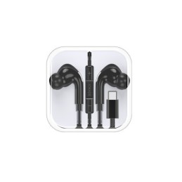 Auricolari Type-C con microfono e controllo volume neri JD045