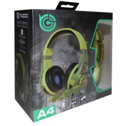 Cuffie gaming con microfono Tucci A4 - Verde chiaro camouflage