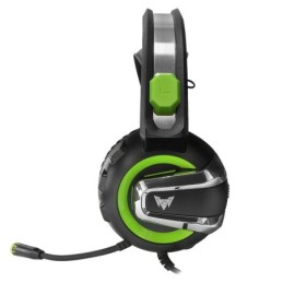 Cuffie da gaming con microfono LED verde CMGH-3002 CrownMicro