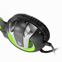 Cuffie da gaming con microfono LED verde CMGH-3002 CrownMicro