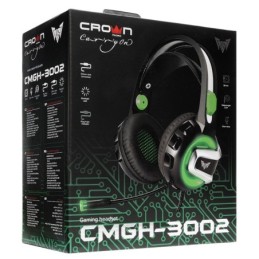 Cuffie da gaming con microfono LED verde CMGH-3002 CrownMicro