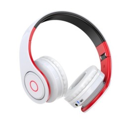 Cuffie ad archetto Bluetooth con ingresso scheda SD rosse e bianche KSC-728