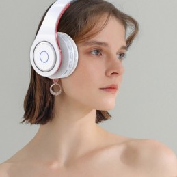 Cuffie ad archetto Bluetooth con ingresso scheda SD rosse e bianche KSC-728