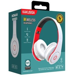 Cuffie ad archetto Bluetooth con ingresso scheda SD rosse e bianche KSC-728