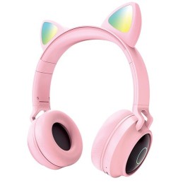 Cuffie ad archetto bluetooth rosa JD012