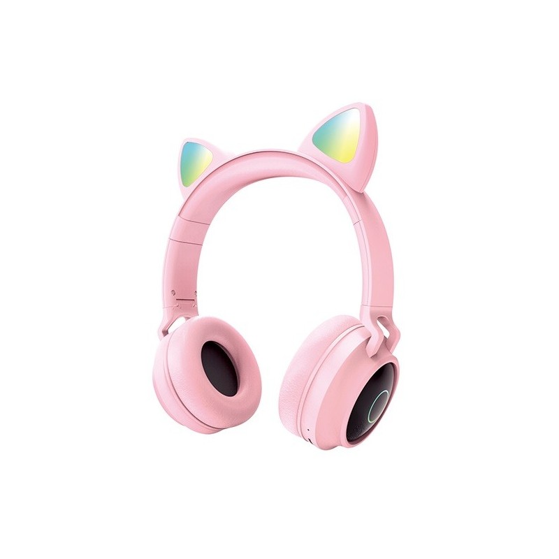 Cuffie ad archetto bluetooth rosa JD012