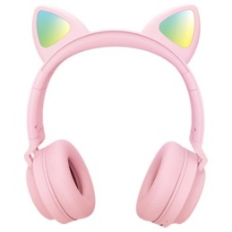 Cuffie ad archetto bluetooth rosa JD012