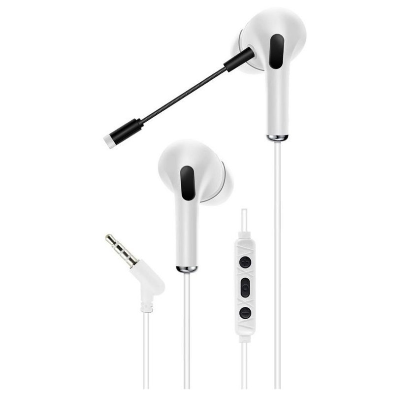 Cuffie auricolari da gioco con microfono AKZ-D10 bianche